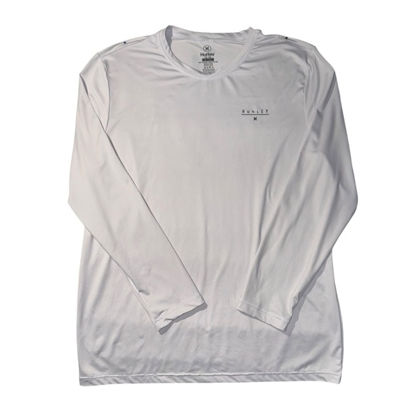 Hurley Men’s Long Sleeve Moisture Wicking Shirt
 Large White UPF -50+ US Flag - Picture 2 of 7